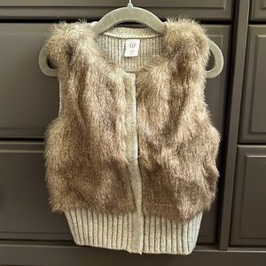 Faux fur toddler vest